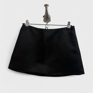 White Fox Boutique Black Satin Mini Skirt